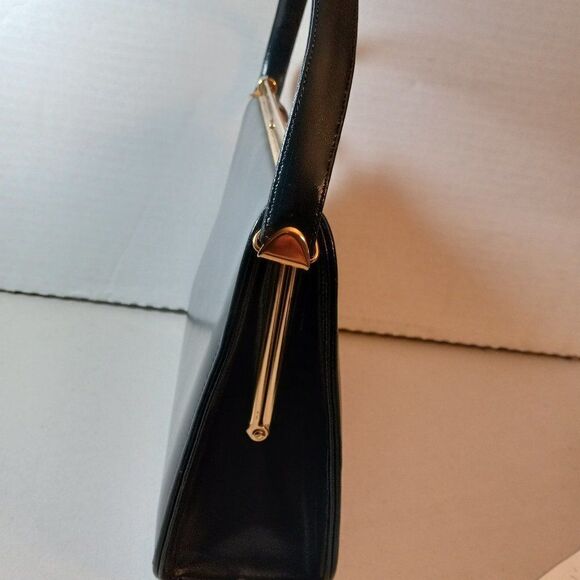 Vintage Navy/Red Box Satchel Handbag, Granny chic Cottagecore Grandmacore - Picture 5 of 11